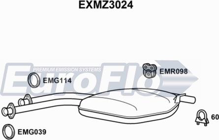 EuroFlo EXMZ3024 - Srednji Ispušni lonac www.molydon.hr