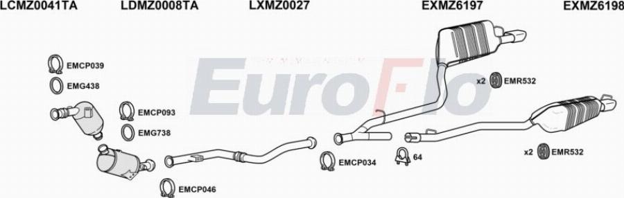 EuroFlo MZE2521D 0214LHD - Ispušni sistem www.molydon.hr