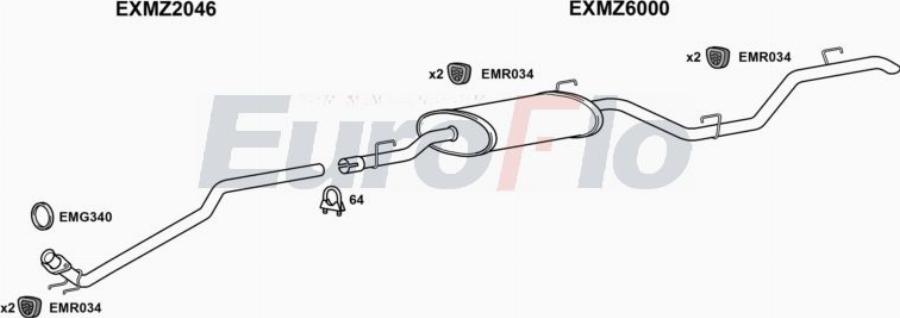 EuroFlo MZV2222D 6001A00 - Ispušni sistem www.molydon.hr