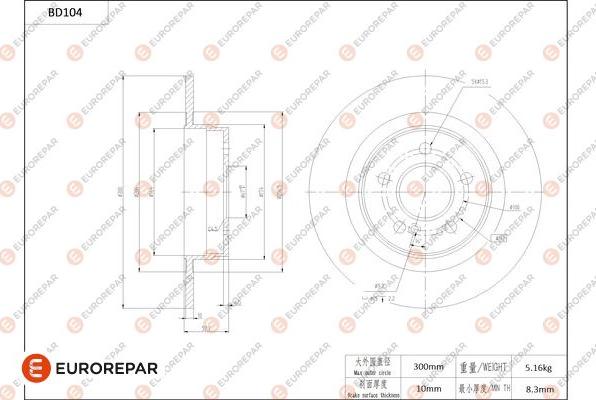 EUROREPAR 1684254680 - Kočioni disk www.molydon.hr