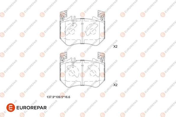 EUROREPAR 1681304980 - Komplet Pločica, disk-kočnica www.molydon.hr
