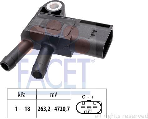 FACET 10.3380 - Senzor, pritisak Ispušnih plinova www.molydon.hr