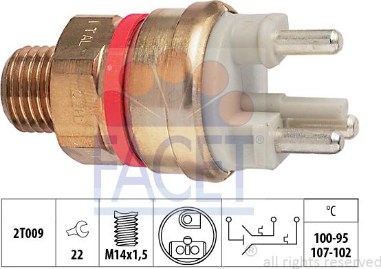 FACET 7.5637 - Prekidač temperature, ventilator radijatora / klima uređaja www.molydon.hr