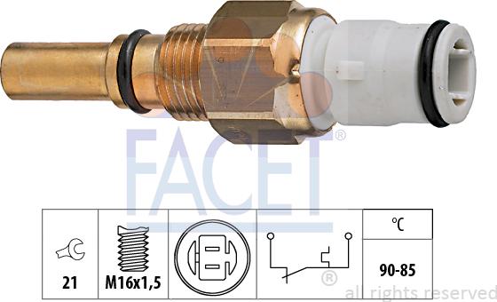 FACET 7.5090 - Prekidač temperature, ventilator radijatora / klima uređaja www.molydon.hr