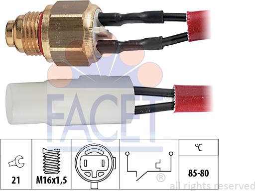 FACET 7.5065 - Prekidač temperature, ventilator radijatora / klima uređaja www.molydon.hr