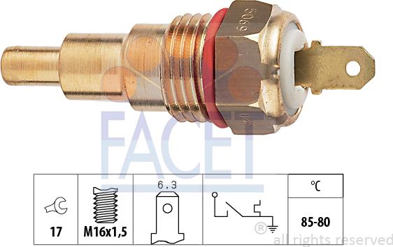 FACET 7.5068 - Prekidač temperature, ventilator radijatora / klima uređaja www.molydon.hr