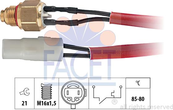 FACET 7.5150 - Prekidač temperature, ventilator radijatora / klima uređaja www.molydon.hr