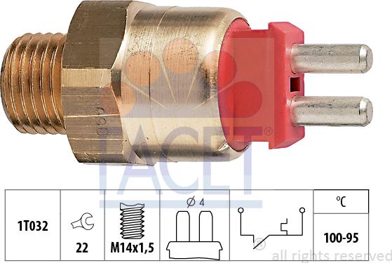 FACET 7.5169 - Prekidač temperature, ventilator radijatora / klima uređaja www.molydon.hr