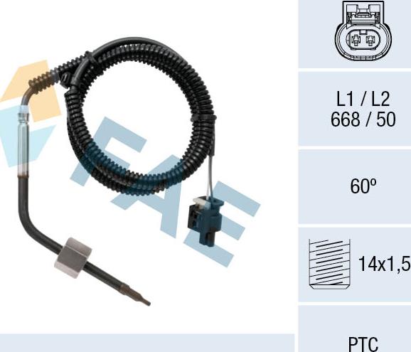 FAE 68094 - Senzor, temperatura Ispušnih plinova www.molydon.hr
