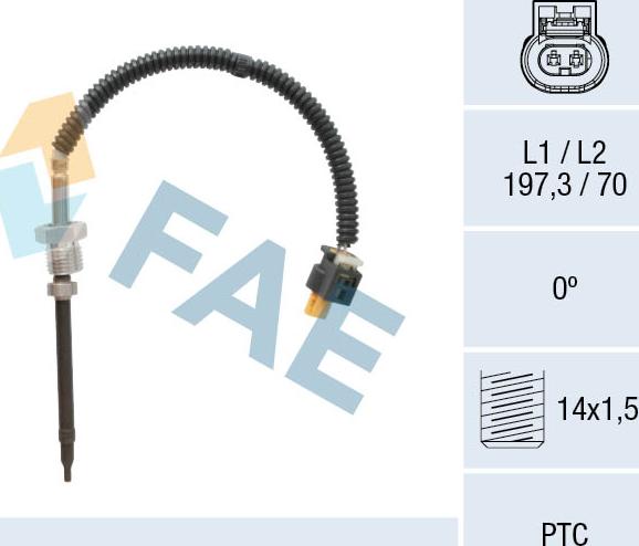 FAE 68043 - Senzor, temperatura Ispušnih plinova www.molydon.hr