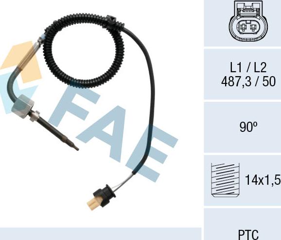 FAE 68015 - Senzor, temperatura Ispušnih plinova www.molydon.hr
