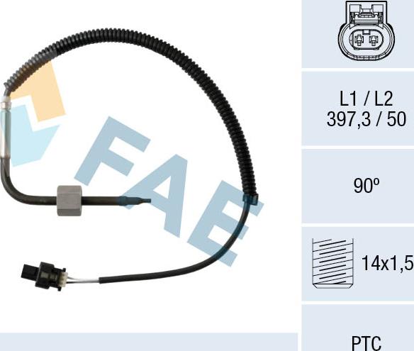 FAE 68012 - Senzor, temperatura Ispušnih plinova www.molydon.hr