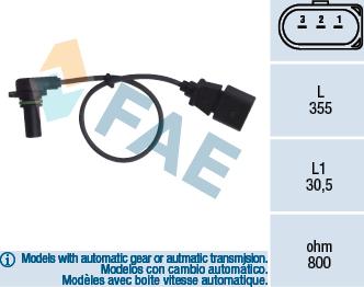 FAE 79062 - Senzor broja obrtaja, automatski mjenjač www.molydon.hr
