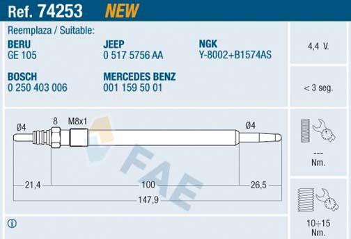FAE 74253 - Grijač za paljenje www.molydon.hr