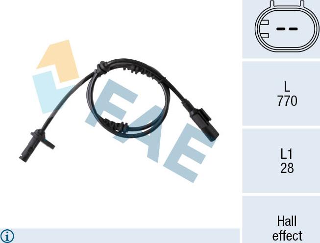 FAE 78434 - Senzor, broj obrtaja kotača www.molydon.hr