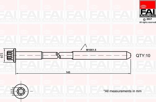 FAI AutoParts B489 - Garnitura vijaka za pričvršćivanje glave cilindra www.molydon.hr