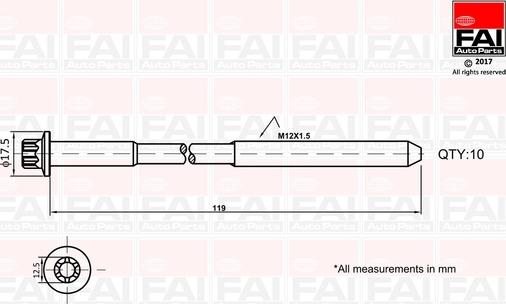 FAI AutoParts B1401 - Garnitura vijaka za pričvršćivanje glave cilindra www.molydon.hr