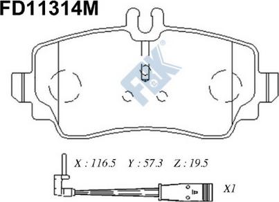 FBK FD11314M - Komplet Pločica, disk-kočnica www.molydon.hr