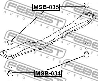 Febest MSB-035 - MITSUBISHI COLT CJ 95-03, LANCER CK 95-00 /UPPER, FOR ENGINE BEAM MOUNTING/ www.molydon.hr