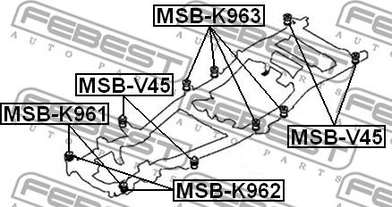 Febest MSB-K962 - MITSUBISHI PAJERO SPORT K94W/K99W 96-06, L200 K6#/K7 96-07 /FRONT, TO FRONT FRAME/ www.molydon.hr