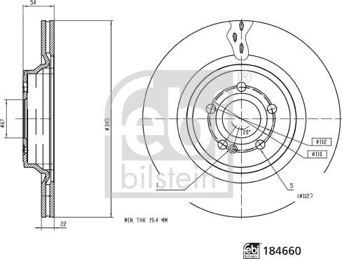 FEBI Bilstein 184660 - Kočioni disk www.molydon.hr