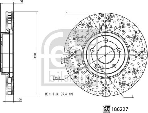 FEBI Bilstein 186227 - Kočioni disk www.molydon.hr