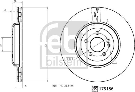 FEBI Bilstein 175186 - Kočioni disk www.molydon.hr