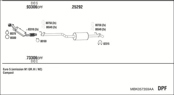 Fonos MBK057359AA - Ispušni sistem www.molydon.hr