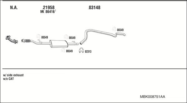 Fonos MBK008751AA - Ispušni sistem www.molydon.hr