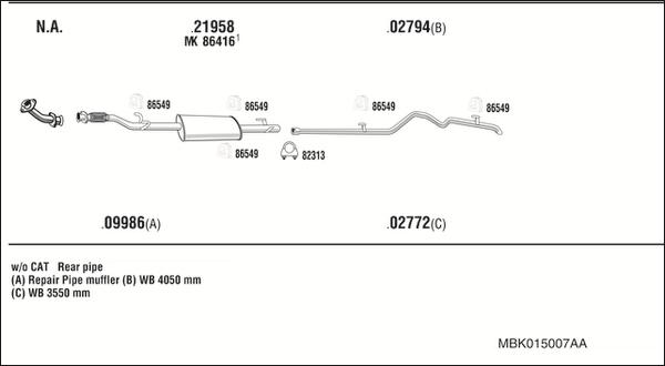 Fonos MBK015007AA - Ispušni sistem www.molydon.hr