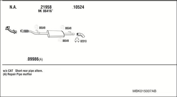 Fonos MBK015007AB - Ispušni sistem www.molydon.hr