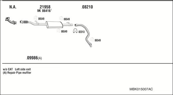 Fonos MBK015007AC - Ispušni sistem www.molydon.hr