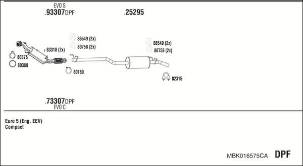 Fonos MBK016575CA - Ispušni sistem www.molydon.hr