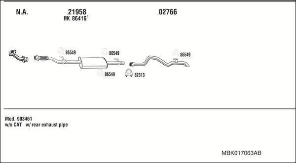 Fonos MBK017063AB - Ispušni sistem www.molydon.hr