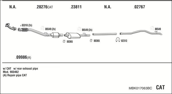 Fonos MBK017063BC - Ispušni sistem www.molydon.hr