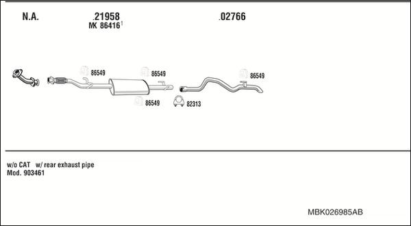 Fonos MBK026985AB - Ispušni sistem www.molydon.hr