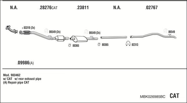 Fonos MBK026985BC - Ispušni sistem www.molydon.hr