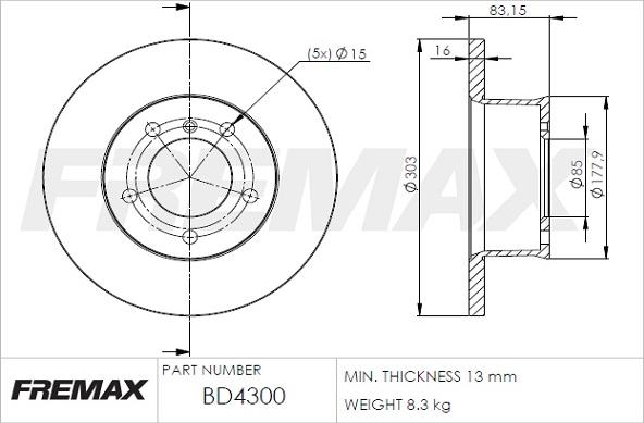 FREMAX BD-4300 - Kočioni disk www.molydon.hr