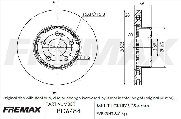 FREMAX BD-6484 - Kočioni disk www.molydon.hr