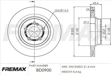 FREMAX BD-0900 - Kočioni disk www.molydon.hr
