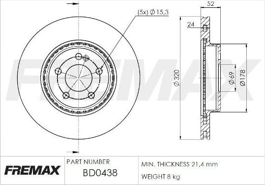 FREMAX BD-0438 - Kočioni disk www.molydon.hr