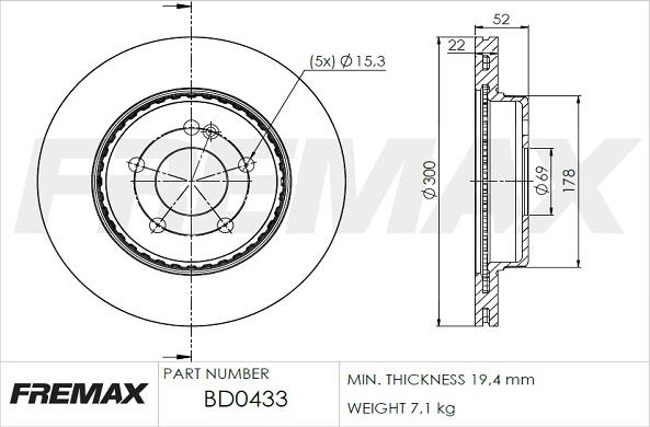 FREMAX BD-0433 - Kočioni disk www.molydon.hr