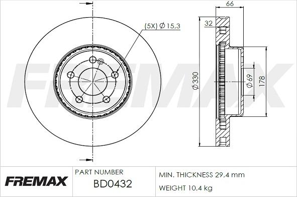 FREMAX BD-0432 - Kočioni disk www.molydon.hr
