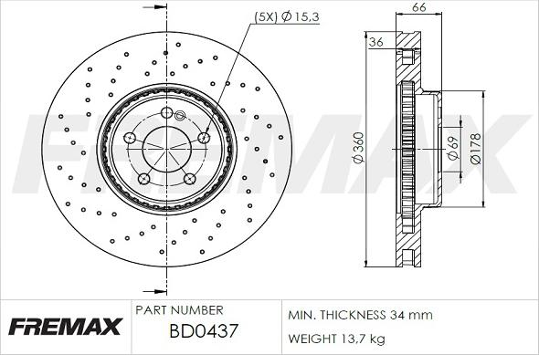 FREMAX BD-0437 - Kočioni disk www.molydon.hr