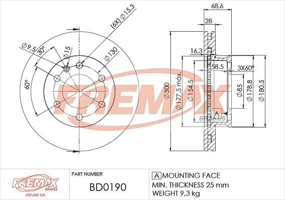 FREMAX BD-0190 - Kočioni disk www.molydon.hr