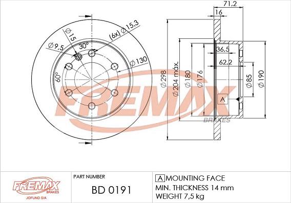 FREMAX BD-0191 - Kočioni disk www.molydon.hr