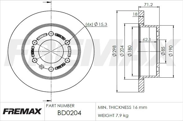 FREMAX BD-0204 - Kočioni disk www.molydon.hr