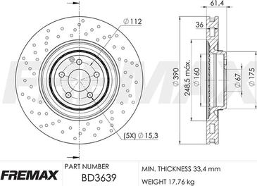 FREMAX BD-3639 - Kočioni disk www.molydon.hr