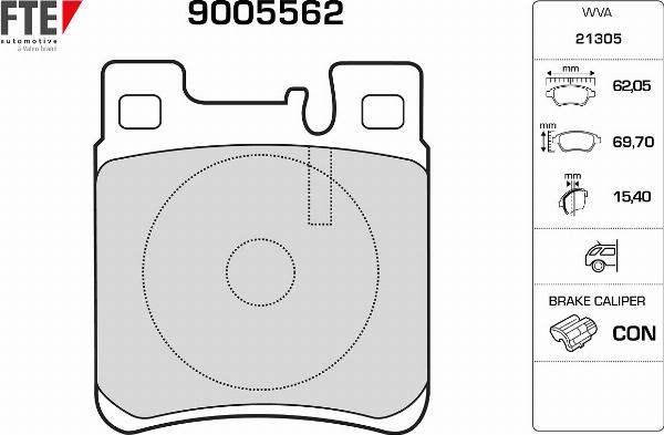 FTE 9005562 - Komplet Pločica, disk-kočnica www.molydon.hr