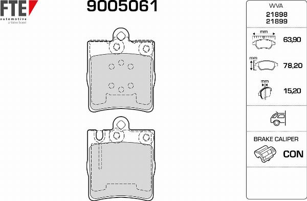 FTE 9005061 - Komplet Pločica, disk-kočnica www.molydon.hr